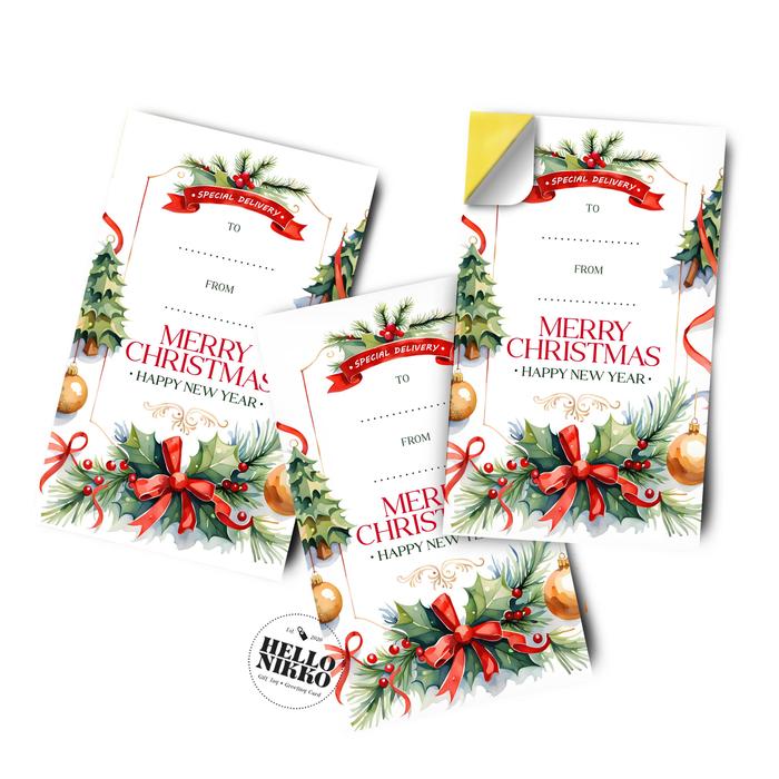 Gambar Sticker label pengiriman christmas xmas v1 natal gift tag parcel hamper - STICKER(20PCS) dari Hellonikko undefined Tokopedia