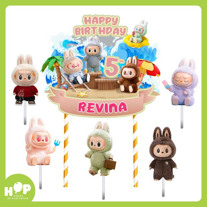 Gambar Topper Birthday Cake Labubu Custom Nama dan Umur / Tumpeng Happy Birthday Cupcake Ulang Tahun - Set + Custom dari Our.Deco undefined Tokopedia