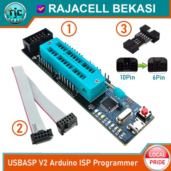 Gambar USBASP V2 Arduinoo ISP Programmer Bootloader USB asp untuk Copy Program Download Firmware Atmega - USBASP+IDC dari Rajacell Bekasi undefined Tokopedia