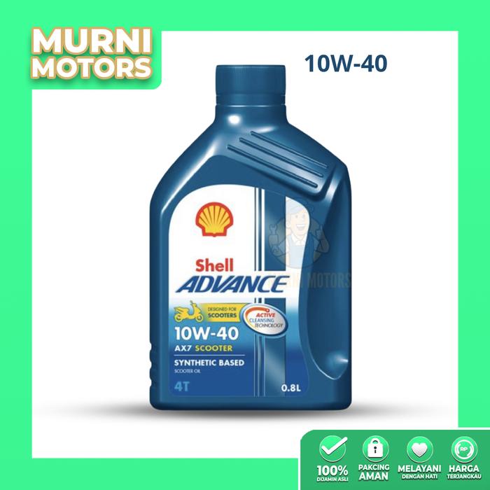 Gambar Paket Oli Shell Advance AX7 0.8L Matic 10W/40 + Oli Gardan Shell Matic - Oli Mesin Only dari Murni Motor Krian undefined Tokopedia