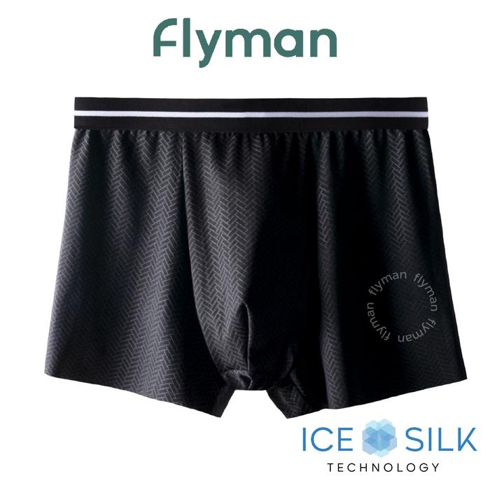Gambar Flyman Celana Dalam Pria Boxer Ice Silk 1 pcs FM 3512 - Onyx, L dari Flyman Nathalie undefined Tokopedia