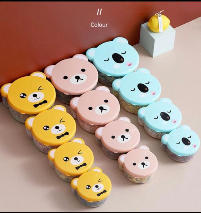 Gambar Kotak Bekal Set 4in1 Beruang - Wadah Tempat Makanan Beranak Food Grade - Bear, Biru dari SupplierTermurahOfficial undefined Tokopedia