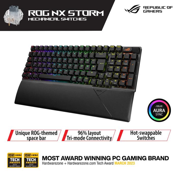 Gambar ASUS ROG Strix Scope II 96 Wireless Gaming Keyboard - NX Storm clicky dari ROG Component Store undefined Tokopedia