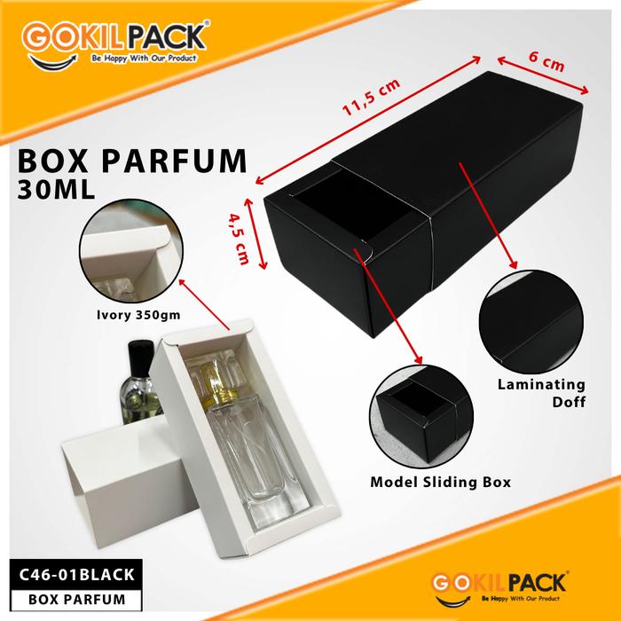 Gambar Box Parfum Custom 30 ml / 50 ml | Sliding Box Parfum Lelabo | Custom Packaging Parfum | C46 - Hitam, 6x11,5x4,5cm dari GOKIL PACKAGING undefined Tokopedia