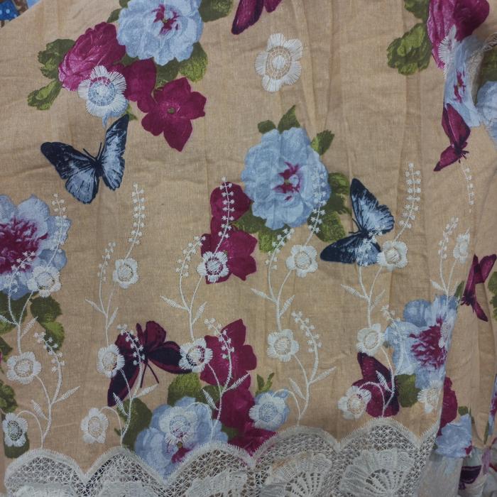 Gambar kain linen bordir merah darah pure linen italy - no.3 dari fabregas jaya88 undefined Tokopedia