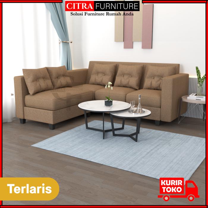 Gambar Sofa L Putus Minimalis OREGON | Sofa bed Sudut Santai - MOCCA dari Citra furniture undefined Tokopedia