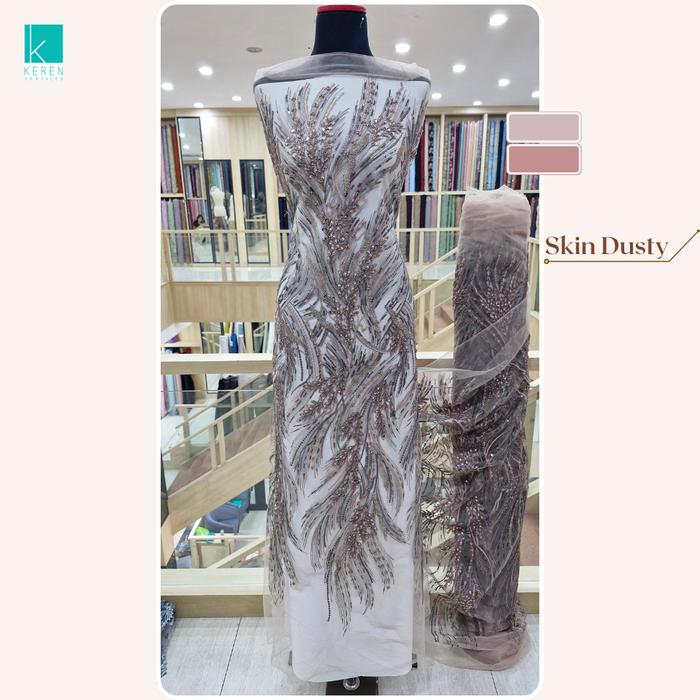 Gambar Tulle Accessories Embroidery 2143 (Kain Tulle Payet) - 32611/Skin Dsty dari Keren Textile undefined Tokopedia
