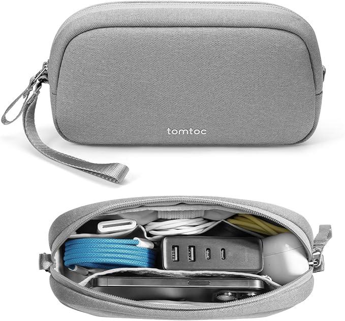 Gambar tomtoc Electronics Organizer Travel Case, Water Resistant Travel Bag Cable Organizer for Essentials, Tech Pouch Accessories Carry Storage for Cord, Phone, Cables, Airpods, USB Flash Drive, Daily Items - Abu-abu dari TOMTOC INDONESIA undefined Tokopedia