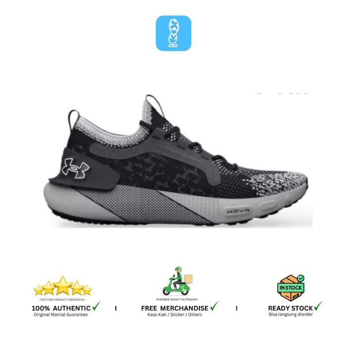 UNDER ARMOUR HOVR PHANTOM SE ELEVATE MENS ROAD RUNNING SHOES BLACK HALO  GREY 40