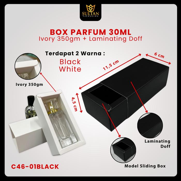 Gambar Box Parfum Custom 30 ml / 50 ml | Sliding Box Parfum Lelabo | Custom Packaging Parfum | C46 - Hitam, 6x11,5x4,5cm dari Sultan Packaging undefined Tokopedia