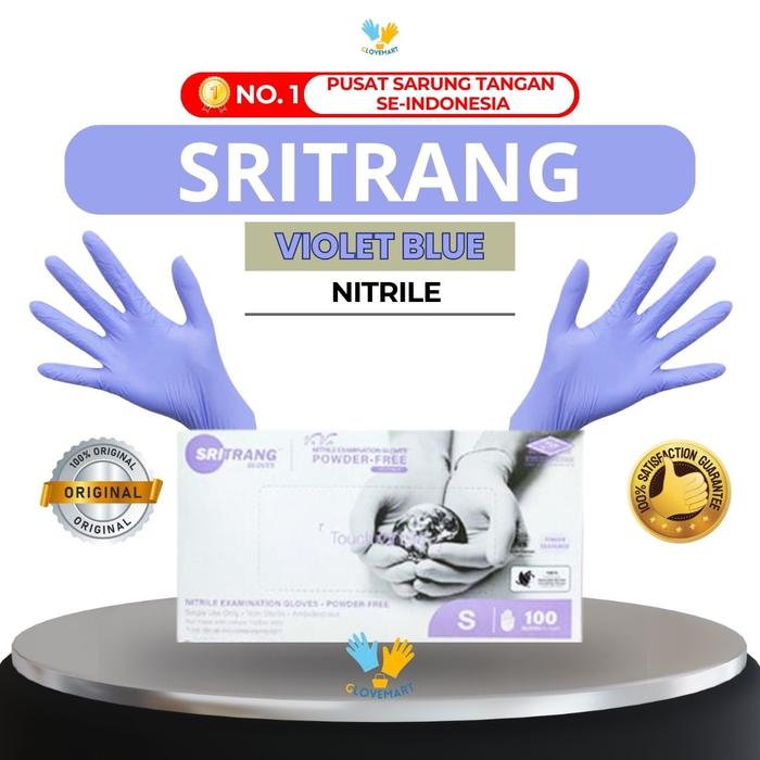 Gambar Sarung Tangan Nitrile Bluple Violet Sritrang / Sarung Tangan Nitril Bluple Violet / Sarung Tangan Karet SRITRANG / Sarung Tangan Nitrile SRITRANG Bluple Violet / SRITRANG Nitrile Powder Free / Sarung Tangan Kesehatan - XS dari Glovemart undefined Tokopedia