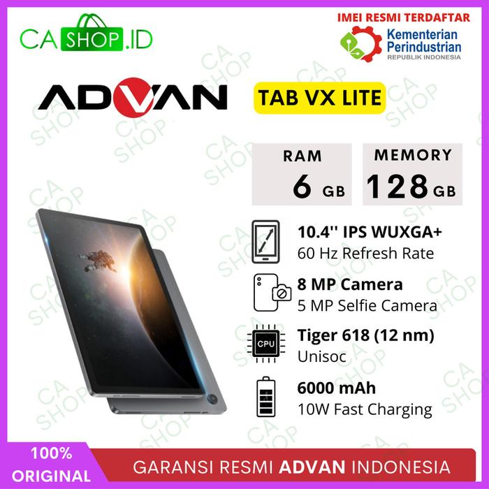 Gambar Advan Tab VX Lite - 6GB 128GB (6/128) Tablet New Original Garansi Resmi - VX Lite 6/128, Tablet Only dari CA Shop undefined Tokopedia