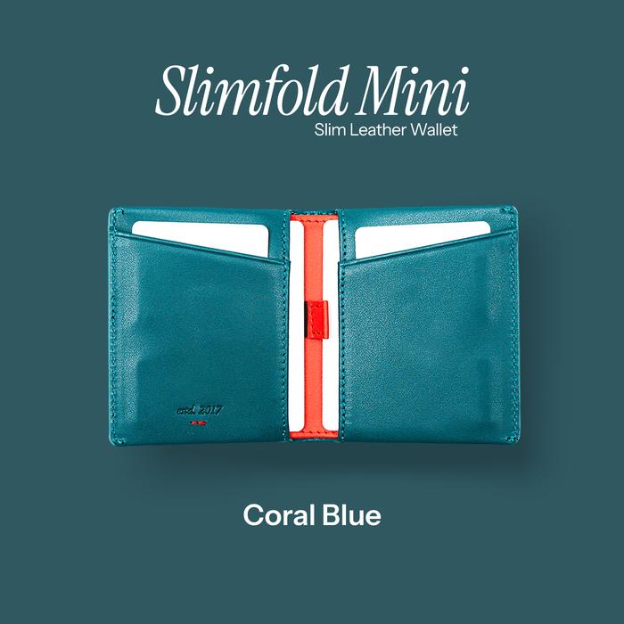 Gambar SLIMFOLD Mini Slim Leather Wallet by GLHF Studio Dompet Kulit - Coral Blue dari Press Play undefined Tokopedia
