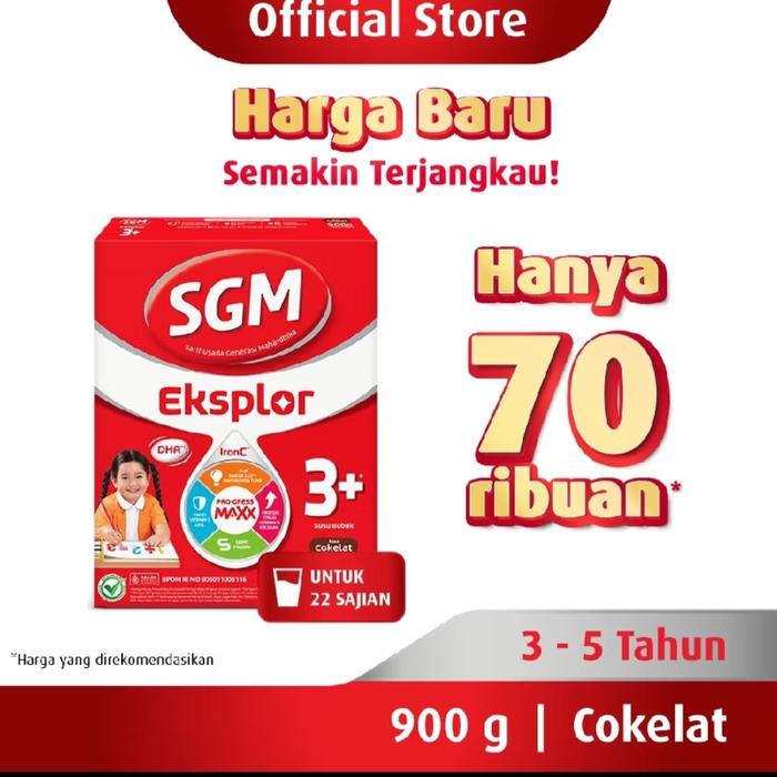 Gambar SGM eksplor 3+ 900 gram rasa coklat dari MommYuva undefined Tokopedia