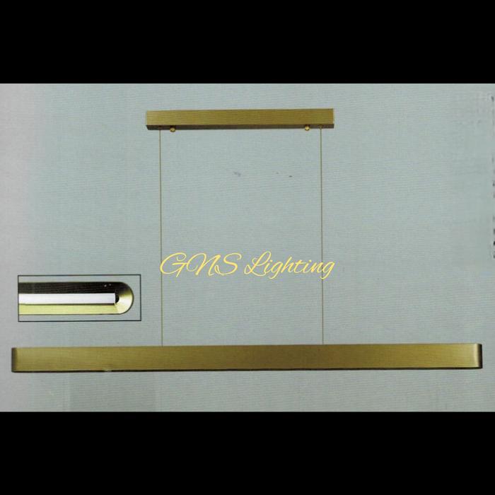 Gambar Lampu gantung modern minimalis LED rectangle black simple design - Gold, 120cm dari GNS Lighting undefined Tokopedia