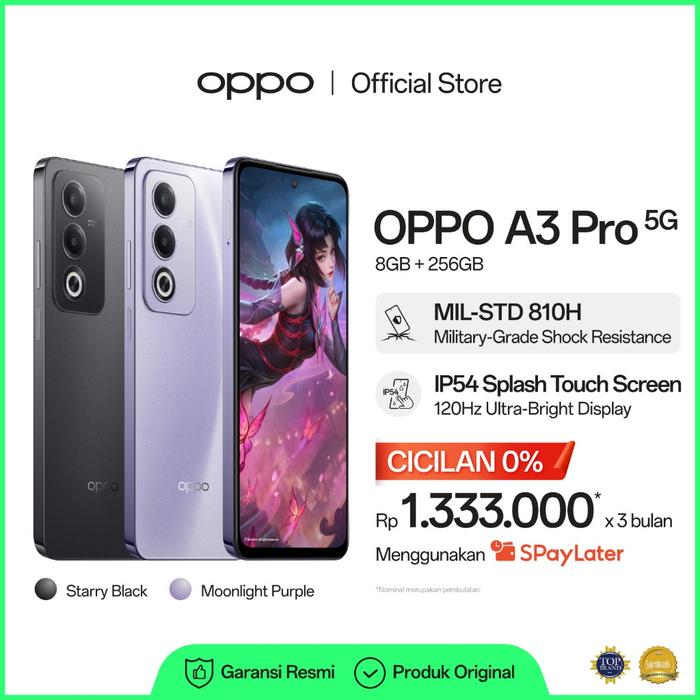 Gambar Oppo A3 Pro 5G Ram 8/256 resmi dari A-Store Shop Tangerang undefined Tokopedia