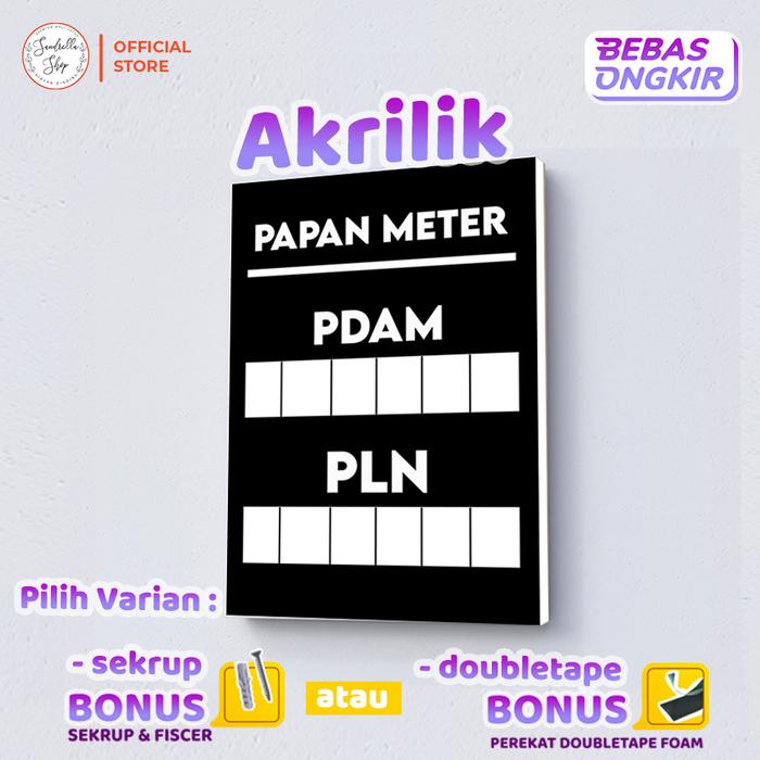 Gambar Papan Meteran PAM PLN GAS Acrylic Sign Board Signage Akrilik Minimalis - PDAM PLN, 20X30+PEREKAT dari Sandrella Shop undefined Tokopedia