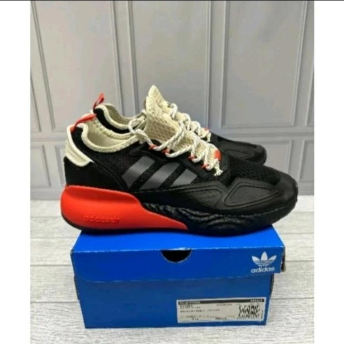 Jual SEPATU ADIDAS ZX 2K BOOST BLACK LIST ORANGE ORIGINAL