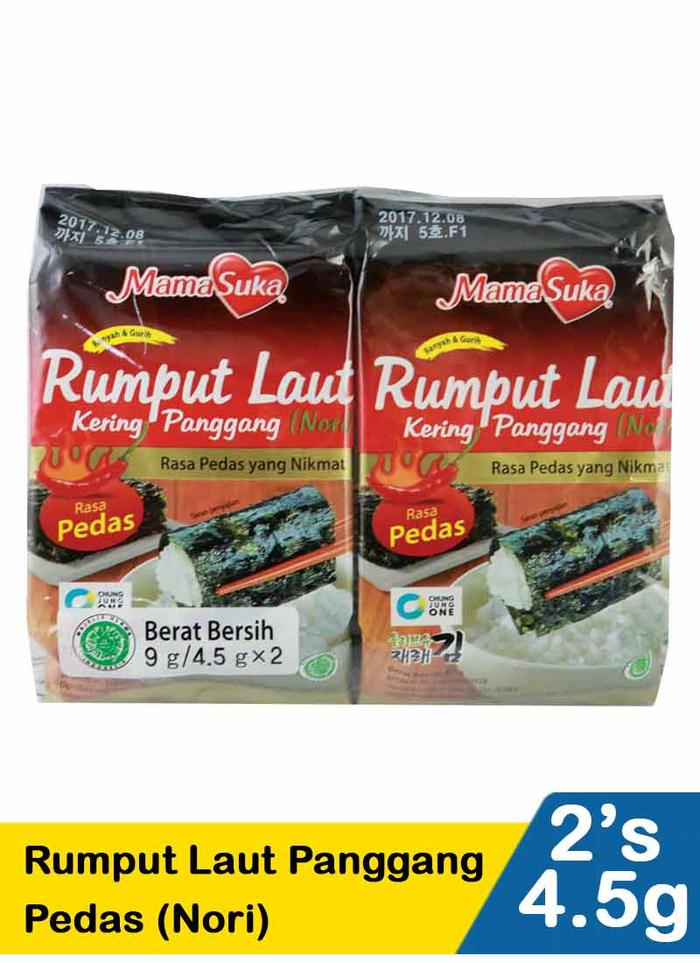 Gambar Mamasuka Rumput Laut Panggang (Nori) 2X4.5G - Pedas dari Fael Online Shop undefined Tokopedia