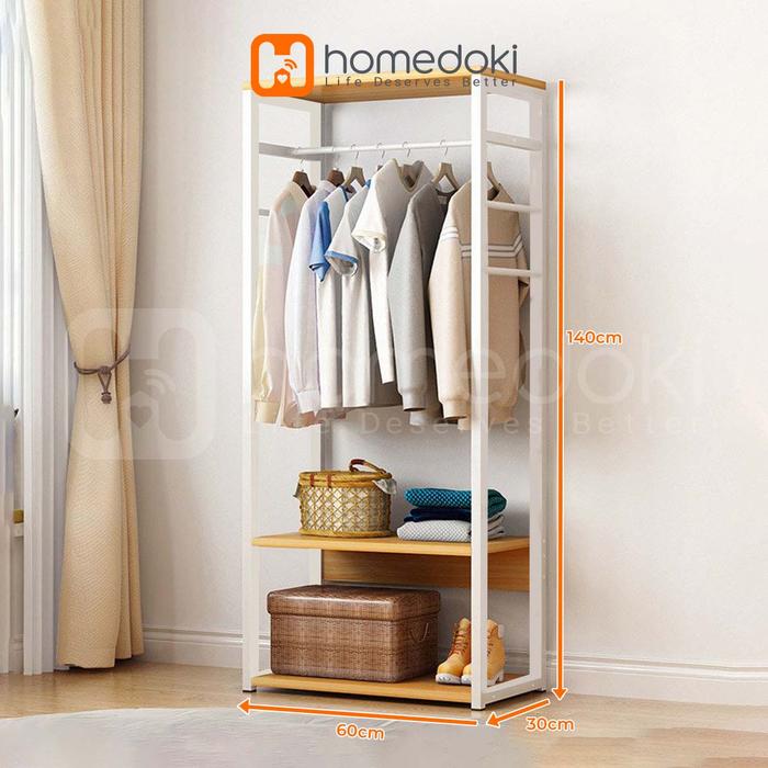 Gambar Rak Gantung Baju Kayu/Stand Hanger/Rak Gantungan/Rak Baju/Rak Pakaian - TYPE1-Kayu dari Homedoki Office Furniture undefined Tokopedia