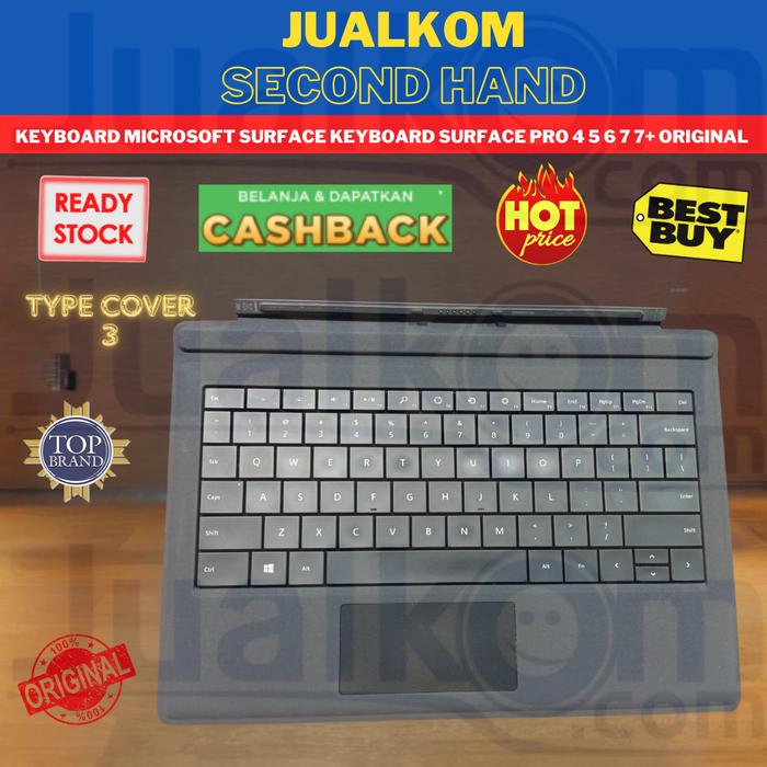 Gambar Keyboard Microsoft Surface Keyboard Surface Pro 4 5 6 7 7+ Original - Type Cover 3 dari Karya Citra Computers Jualkom undefined Tokopedia
