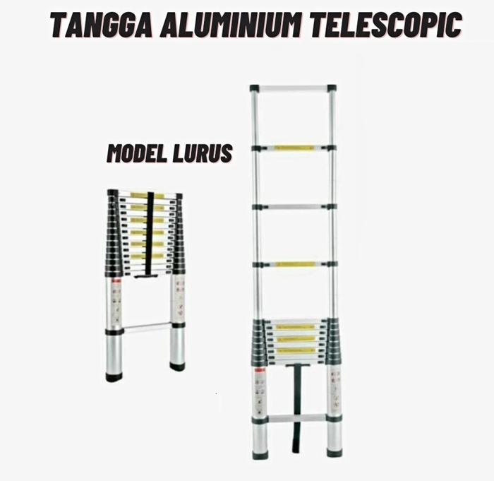 Gambar Tangga Aluminium Teleskopik Single Lurus Model Double A Multi Telescopic - Lipat Multifungsi 2.6 - 6.4 Meter - Lurus 2.6m dari Toko Agung Global undefined Tokopedia