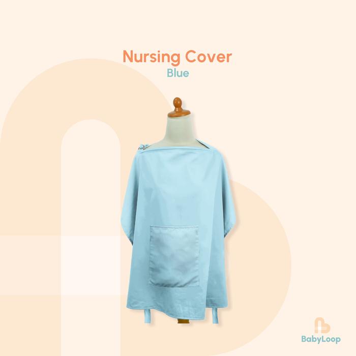 Gambar Apron Menyusui - Nursing Cover Japanese Cotton - Baby Loop - Blue dari Baby Loop Authorized Reseller undefined Tokopedia