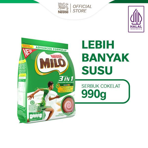 Gambar [[ TERLENGKAP ]] Susu Coklat MILO 3in1 990g DANCOW Fortigro Susu Bubuk Anak 1kg KOKO KRUNCH Sereal Coklat 150 gr KOKOKRUNCH - MILO 3in1 990g dari PLAZA MUZA undefined Tokopedia