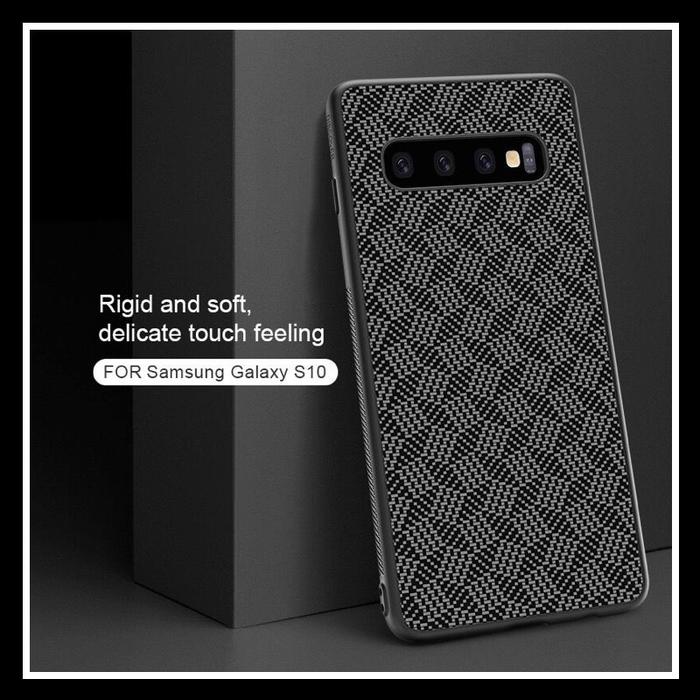 Gambar Samsung Galaxy S10 Case Nillkin Synthetic Fiber Plaid Original HardCase Cover Casing - HITAM., SAMSUNG S10. dari Markas acc 88 undefined Tokopedia