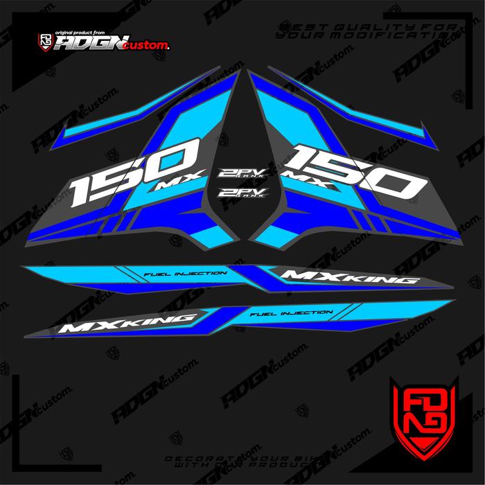 Gambar Striping TRANSPARAN Mx King custom - Biru dari ADGN CUSTOM stiker undefined Tokopedia