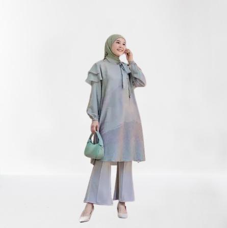 Gambar TUNIK MURAH - NEW RUMAISHA TUNIK PRINT PREMIUM - OLIVE, M dari barubbery undefined Tokopedia