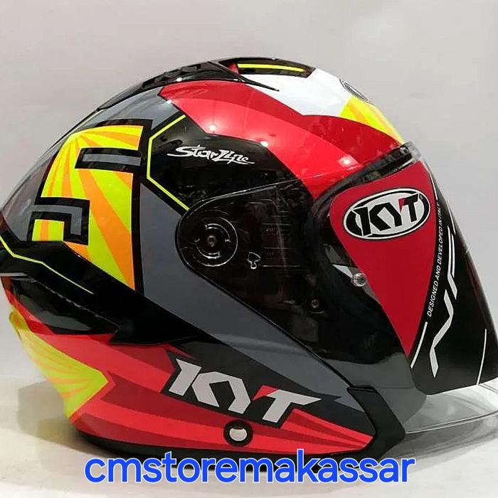 Jual Helm KYT NFJ Solid dan Motif Half Face SNI DOT Double Visor