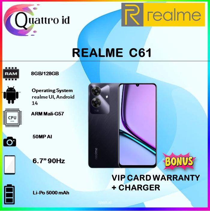 Gambar Realmi C61 8gb 128gb 6.7” 90Hz 50MP AI Camera - DARK GREEN dari QUATTRO ID undefined Tokopedia
