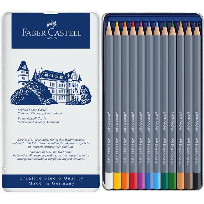 Gambar Pensil Warna Faber Castell Goldfaber AQUA Tin Case | Color Pencil | Creative Studio - 12C 114612 dari Toko Prapatan_NEW undefined Tokopedia