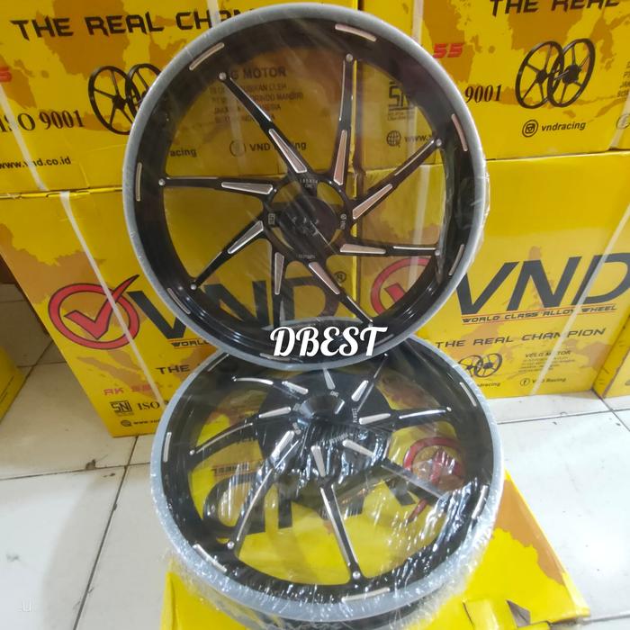 Gambar VELG VND ORIGINAL AK 88 PALANG 8 VARIO 110/125/150/160CBS/BEAT/SCOOPY/GENIO VELAK VND AK 88 VARIO 110 125 150 160CBS BEAT SCOOPY GENIO UK 1.85X14 2.15X14 RING 14 - Hitam, VARIO110/BEAT dari BMS Variasi motor undefined Tokopedia