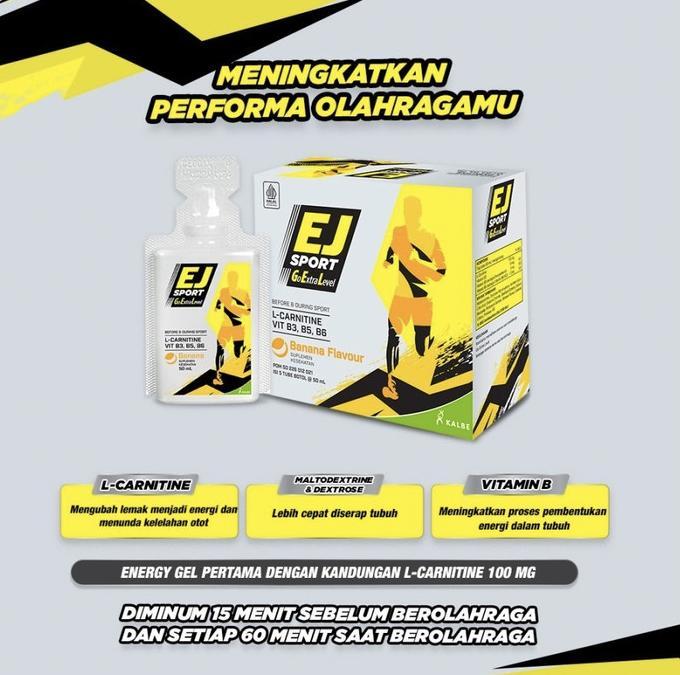 Gambar ORIGINAL EJ EXTRA JOSS SPORT GEL BANANA ORANGE SUPLEMEN KESEHATAN ENERGI MURAH RASA PISANG DAN ORANGE (PACK) - BANANA dari enggal waras-herba undefined Tokopedia