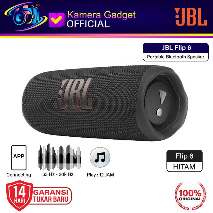 Gambar JBL Flip 6 Portable Bluetooth Speaker Waterproof  - Flip6 Original - Hitam dari Kamera Gadget Official undefined Tokopedia