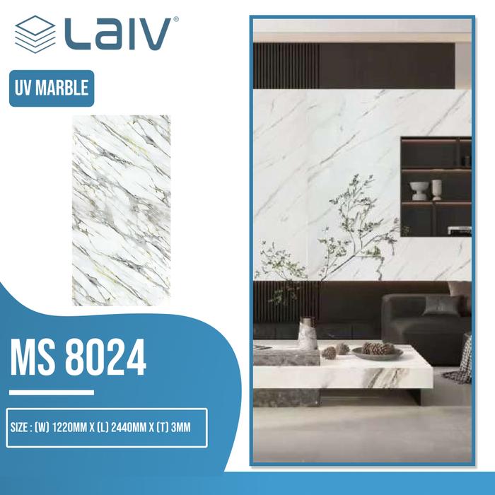 Gambar LAIV PVC UV Marble Sheet PVC Board Panel Dinding Marmer Wallboard 3mm Dekorasi Dinding Motif Corak - MS-8024 dari LAIV Official Store undefined Tokopedia