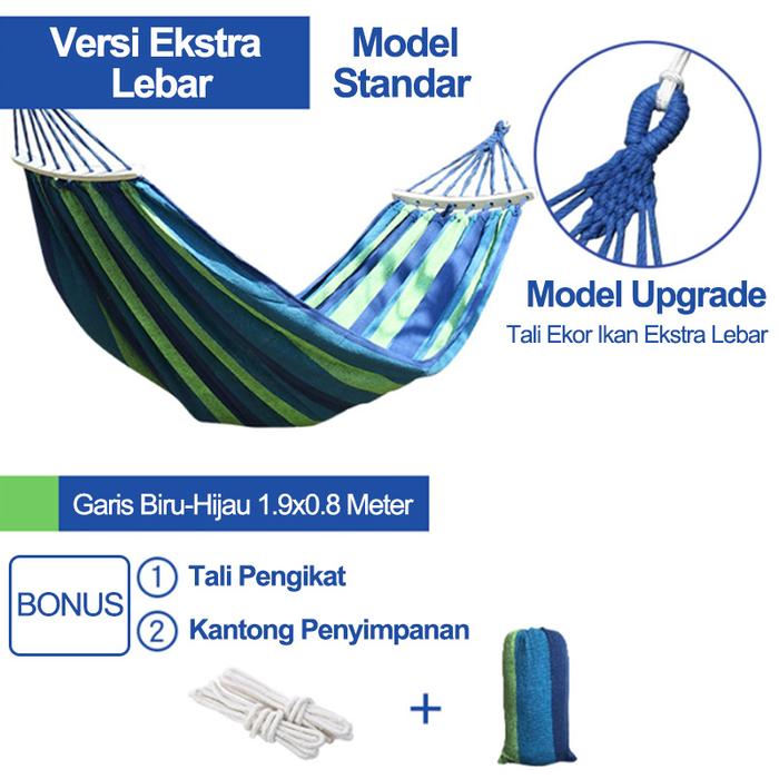 Gambar Ayunan tempat tidur gantung Colorful Kasur Gantung Hammock ayunan - 1.9*0.8M Biru dari JF Internasional undefined Tokopedia