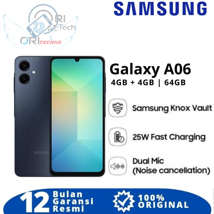 Gambar SAMSUNG GALAXY A06 5G | A06 4G 6/128 - 4/128 - 4/64 Baru Ram UpTo 12GB - Samsung Knox Vault 100% ORI GARANSI RESMI - 4+4/64GB Black, SAMSUNG A06 dari ORI TECHNO undefined Tokopedia