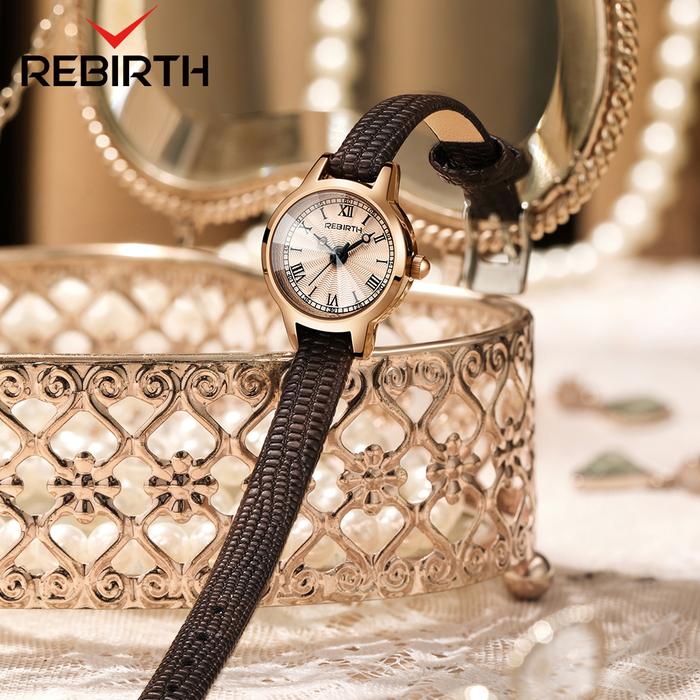Gambar REBIRTH Jam Tangan Wanita Korean Mode Tali Kulit Jam Tangan Cewek - Cokelat dari biden watch ID undefined Tokopedia