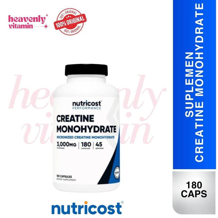 Gambar Nutricost Creatine Monohydrate 3,000mg, 80 Capsules Gluten Free NonGMO - 180 capsules dari heavenlyvitamin undefined Tokopedia