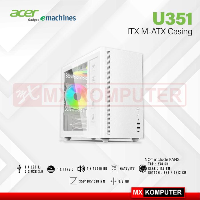Gambar Casing Acer U351 ITX M-ATX Case eMachines U 351 - Putih dari MXKomputer_NEW undefined Tokopedia