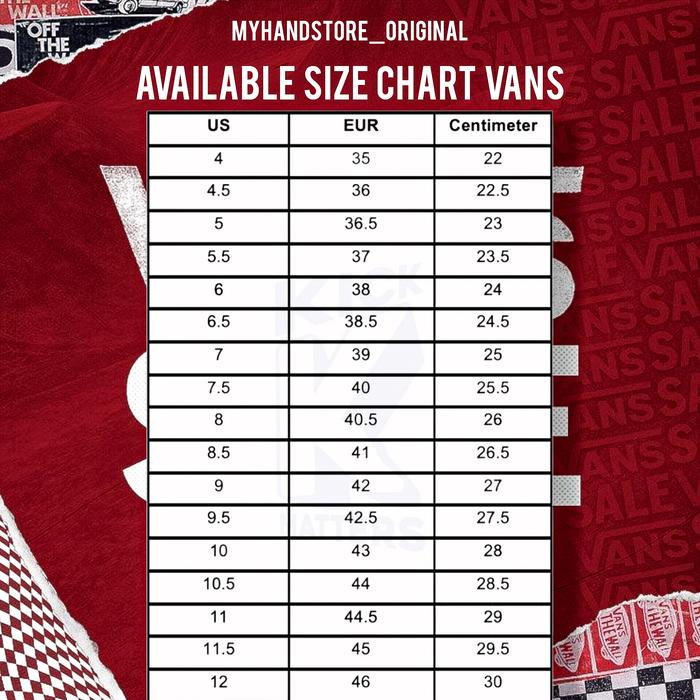 Vans Authentic Vans Size Guide Us Mens Shoe Vans To Nike Size