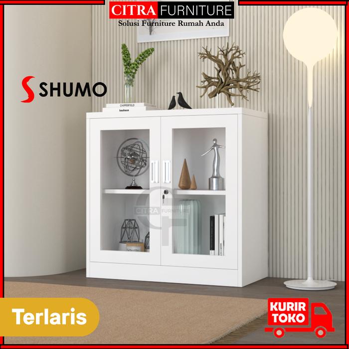 Gambar SHUMO Lemari Hias Pajangan Pendek Kaca Action Figure | Rak Display Gundam Lego | Kabinet Besi Swing Minimalis - WHITE, DIRAKIT dari Citra furniture undefined Tokopedia