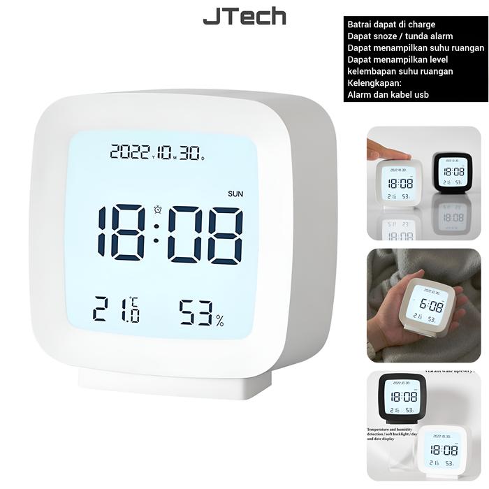 Gambar JTech - Jam Alarm Digital Aesthetic Jam Alarm Suara Keras Estetik Jam Alarm Bluetooth Speaker Weker Alarm Digital Jam Meja Led Usb Type C - JT9 dari JTech Official Store undefined Tokopedia