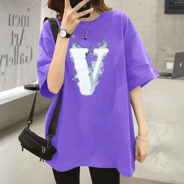 Gambar kaos wanita motif oversize/kaos wanita distro oversize/kaos kekinian - lillac, L dari KEN CLOTHING undefined Tokopedia