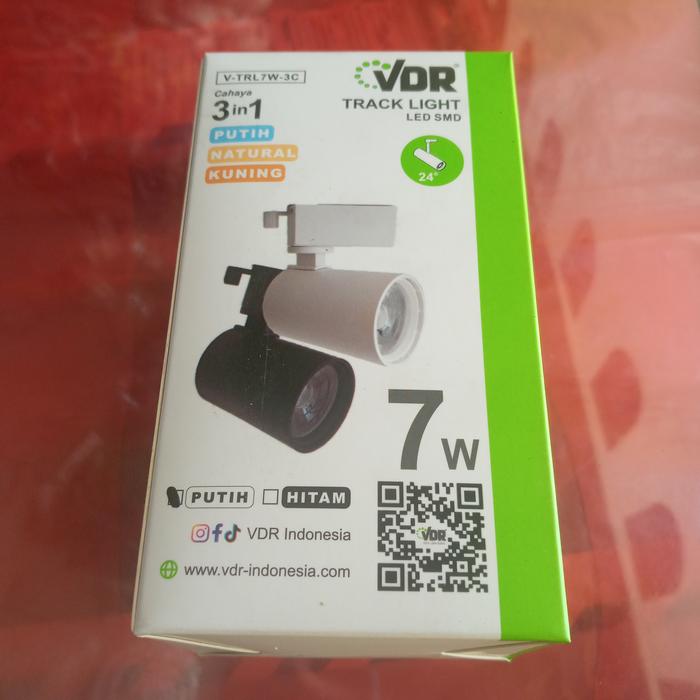 Gambar VDR lampu led track light 3in1 color 3 warna 7W putih, natural, kuning - body putih dari cahaya terang elektroni undefined Tokopedia