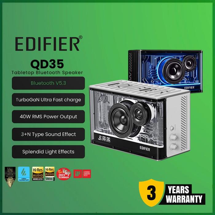 Gambar Edifier QD35 QD 35 Tabletop Hi-Res Audio Wireless Bluetooth Speaker - Hitam dari Officiall Brands undefined Tokopedia
