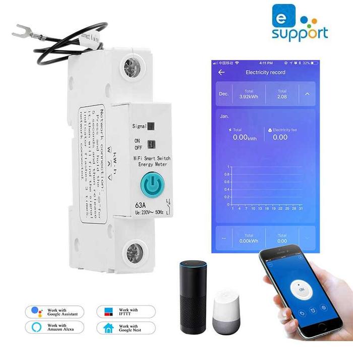 Gambar Kwh Meter Meteran Listrik Lcd Digital Din Rail 1 Phase 300V - Wifi Kwh Meter dari Pradhana-Shop undefined Tokopedia